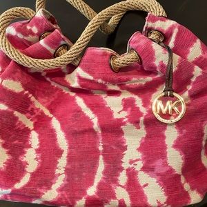 Michael Kors raspberry tie dye tote